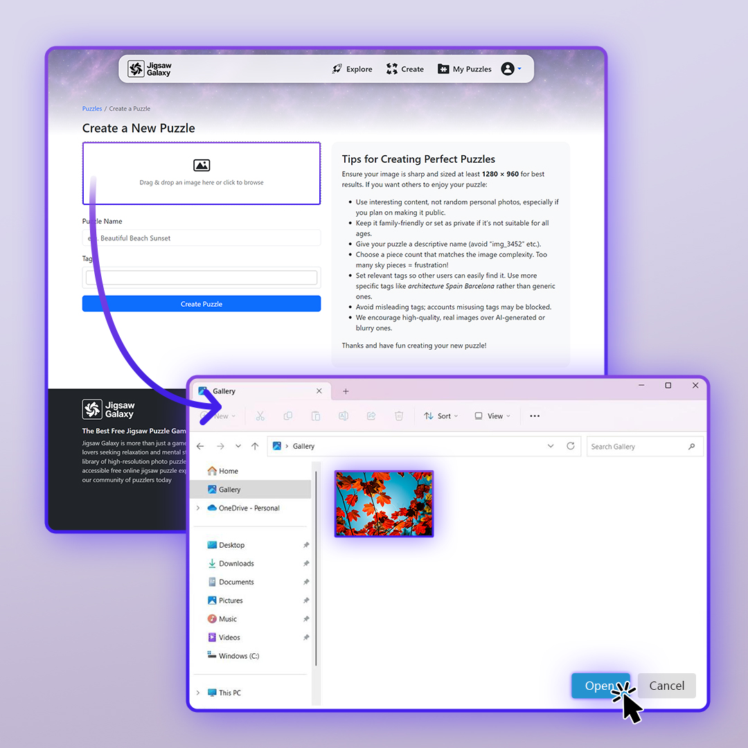 Click to browse upload interface