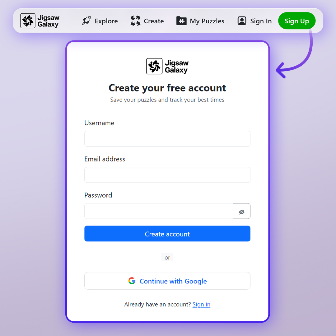 Sign up with email form